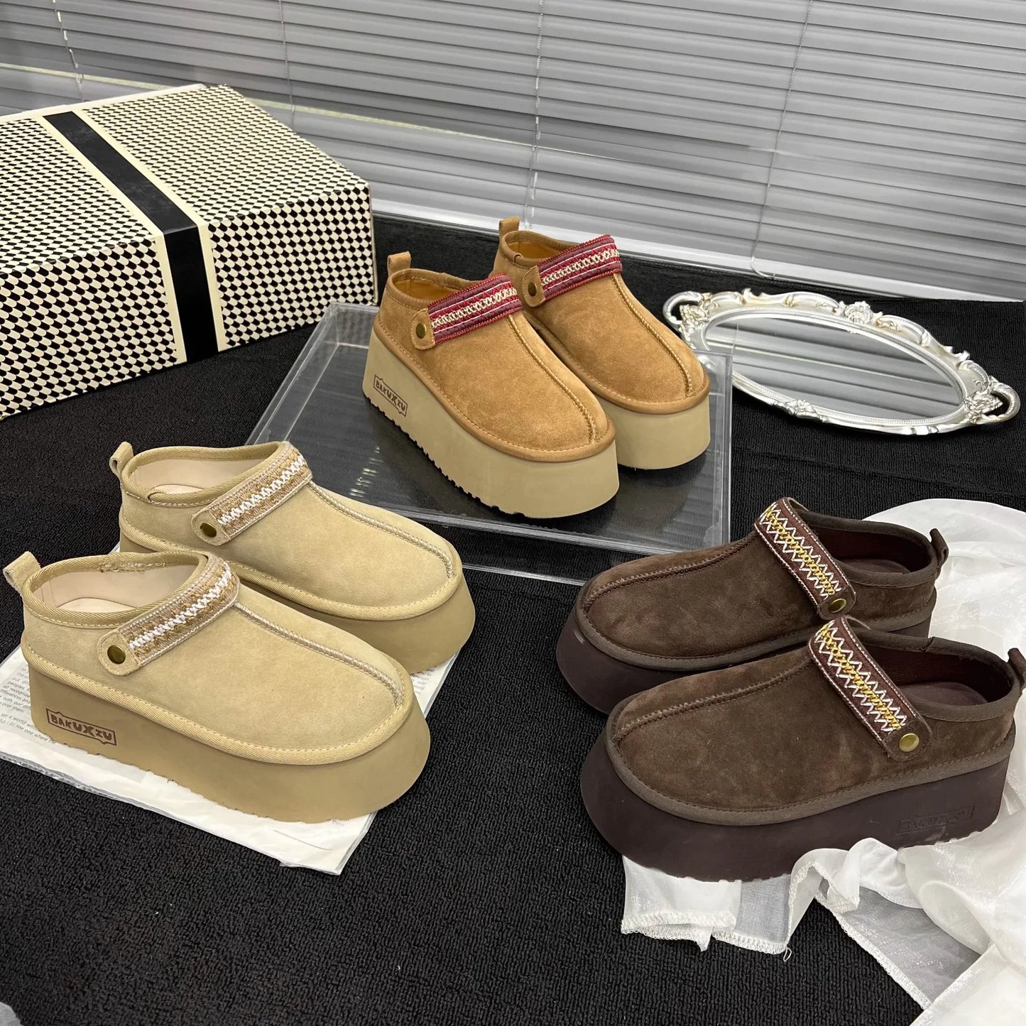 Platform Women's Slippers Suede Mules Shoes Woman Heeled Shoes Slingback Summer 2025 New Brand Casual Sneakers Zapatos De Mujer
