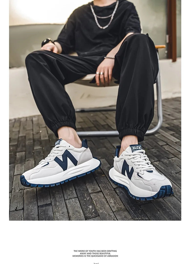 Fashion brand tenis men casual faux leather sneakers male wedged shoes 2025 spring summer breathable trainers man gym run shoes