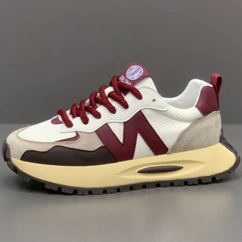 Fashion brand tenis men casual faux leather sneakers male wedged shoes 2025 spring summer breathable trainers man gym run shoes