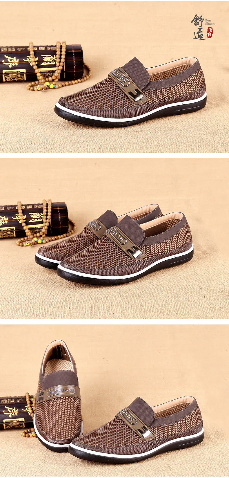2022 New Summer Mesh Shoes Men Slip-On Flat Sapatos Hollow Out Comfortable Father Shoes Man Casual Moccasins Basic Espadrille