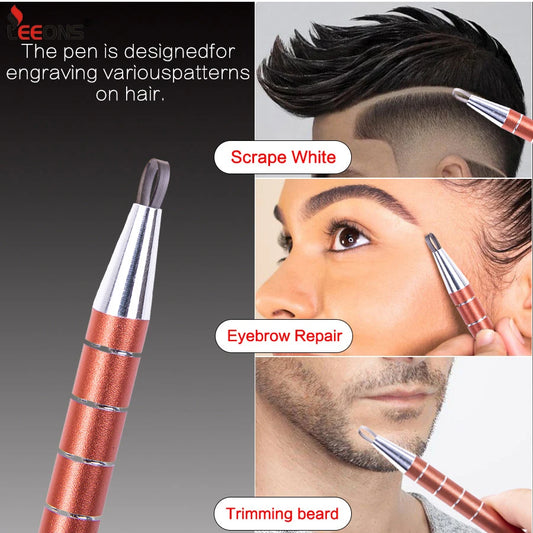 Hair Art Carving Pen Barber Tools Hairdressing Engraving Pen Hair Art Design Tattoo Eyebrow Trimmer Mustache Shaving Sharp Blade