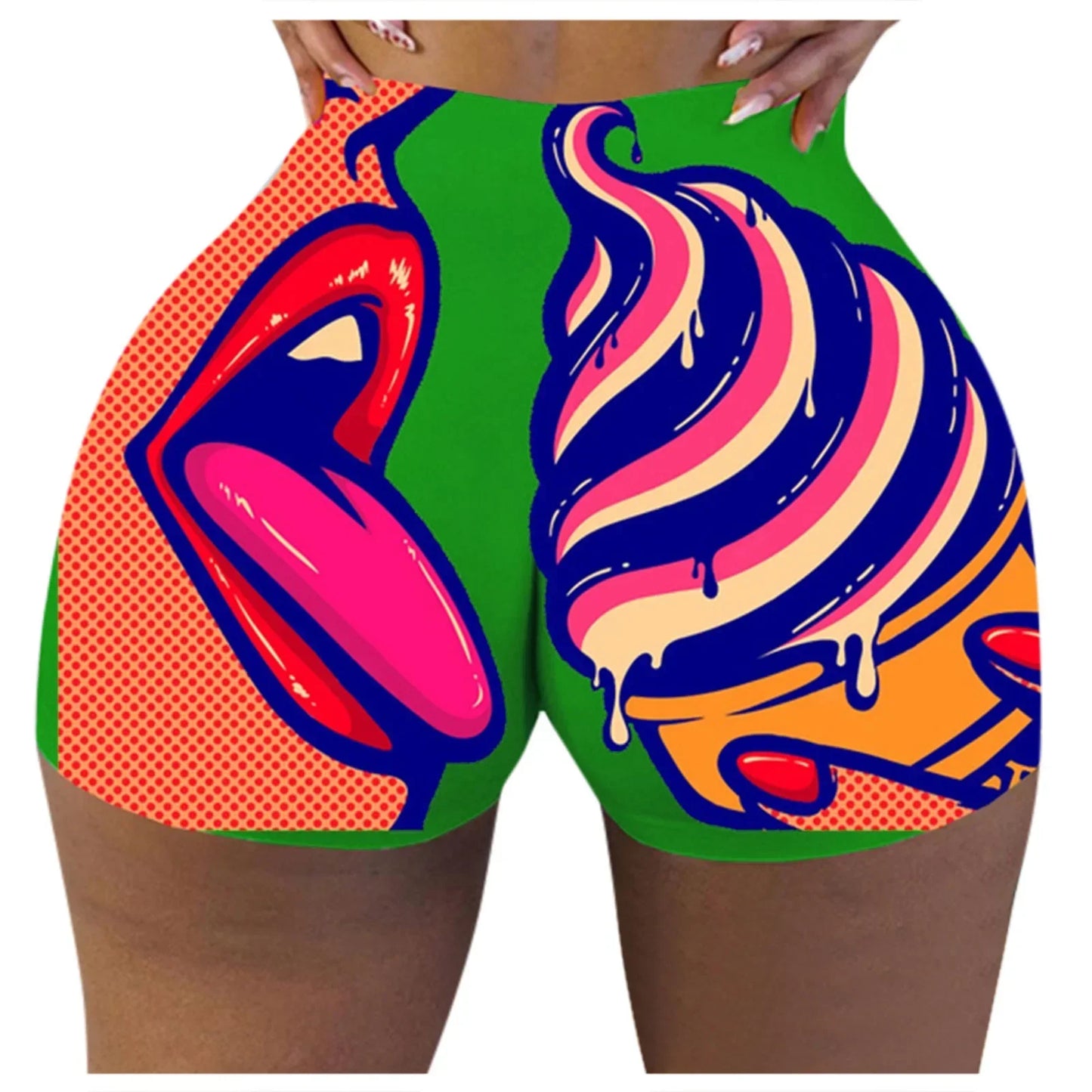 Cheap Women's Booty Shorts Anime Graphic Summer Beach Women Clothing High Waisted Sweat Shorts Plus Size Workout Shorts