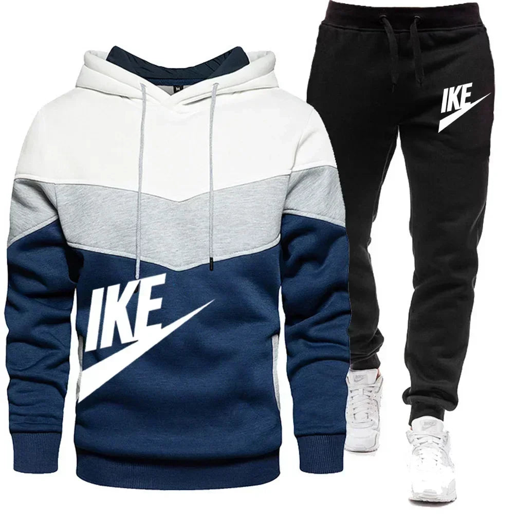 New Men's Autumn Winter Sets Zipper Hoodie+Pants Pieces Casual