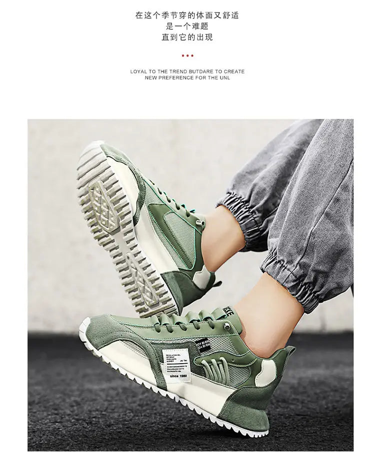 "StrideX Men’s Sneakers: Breathable Faux Leather Trainers for Every Move"