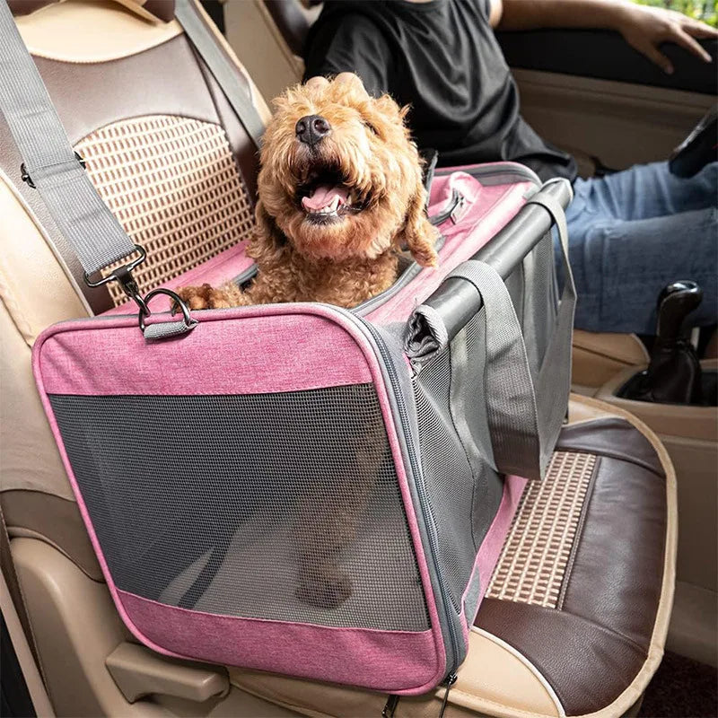 "PawsPort Pet Carrier: Comfortable Travel Backpack for Small Pets"
