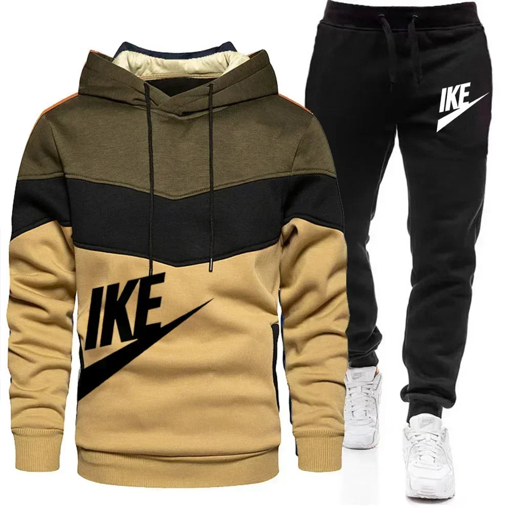New Men's Autumn Winter Sets Zipper Hoodie+Pants Pieces Casual
