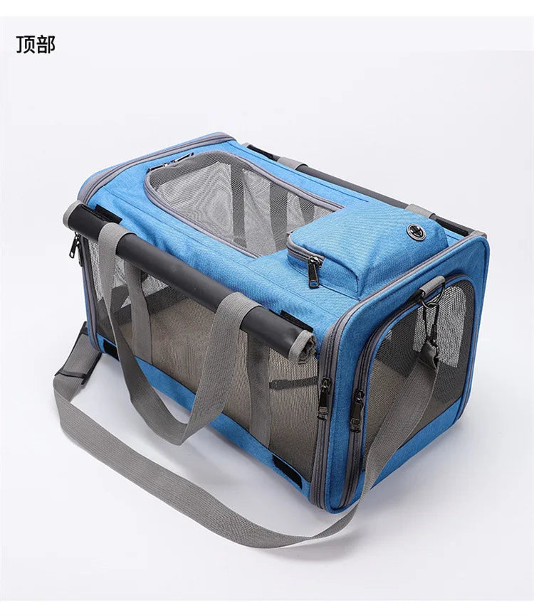 "PawsPort Pet Carrier: Comfortable Travel Backpack for Small Pets"