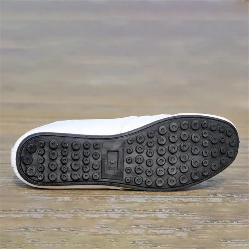 Mens Shoes White Black Leather Brand Driving Autumn Male Flats Men's Peas Shoes Man The British Men Sneakers Shoes for Men