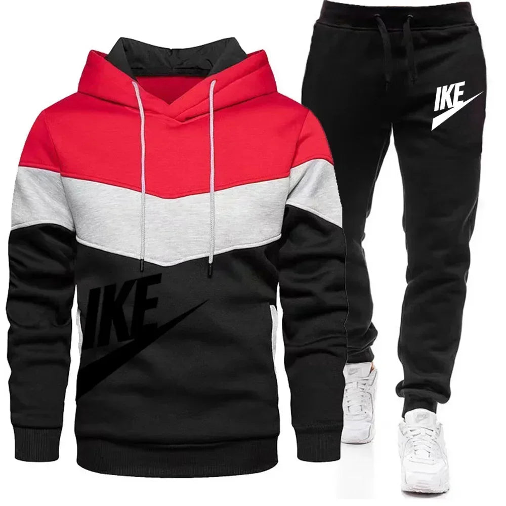New Men's Autumn Winter Sets Zipper Hoodie+Pants Pieces Casual