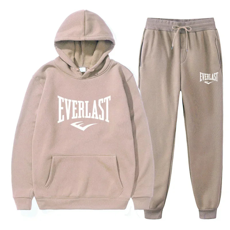 Autumn and winter fashion men's fitness jogging wear casual sportswear suit hooded jumper hoodie + trousers two-piece set