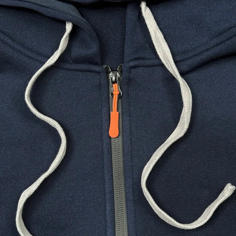 men's tracksuit zipper hood multi-pocket and protective pants casual