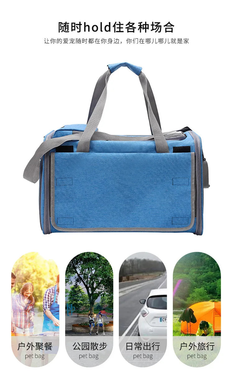 "PawsPort Pet Carrier: Comfortable Travel Backpack for Small Pets"