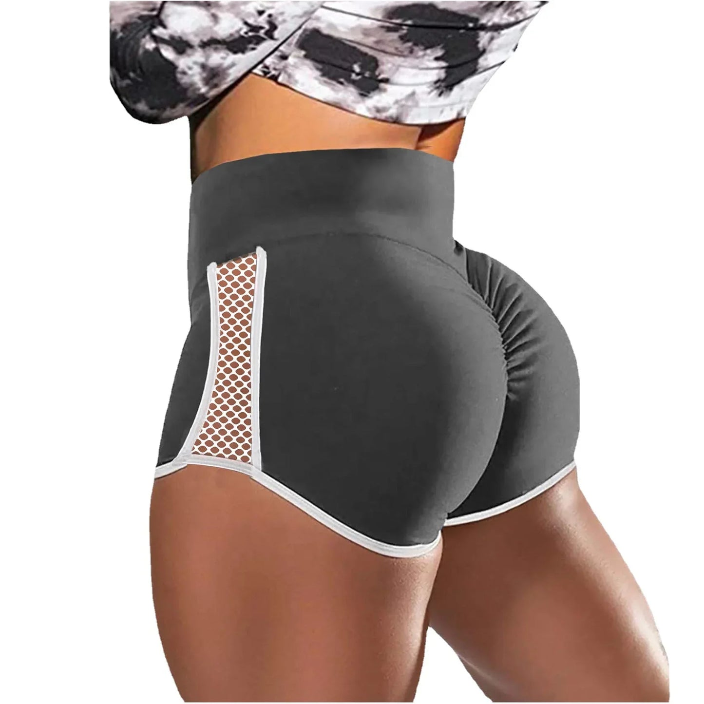 Women Sport Shorts High Waist Push Up Booty Workout Short Sexy Tummy Control Yoga Tights Openwork Fitness Hip Lifting Sportswear