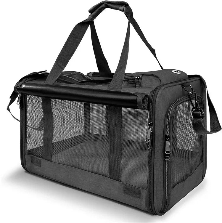 "PawsPort Pet Carrier: Comfortable Travel Backpack for Small Pets"