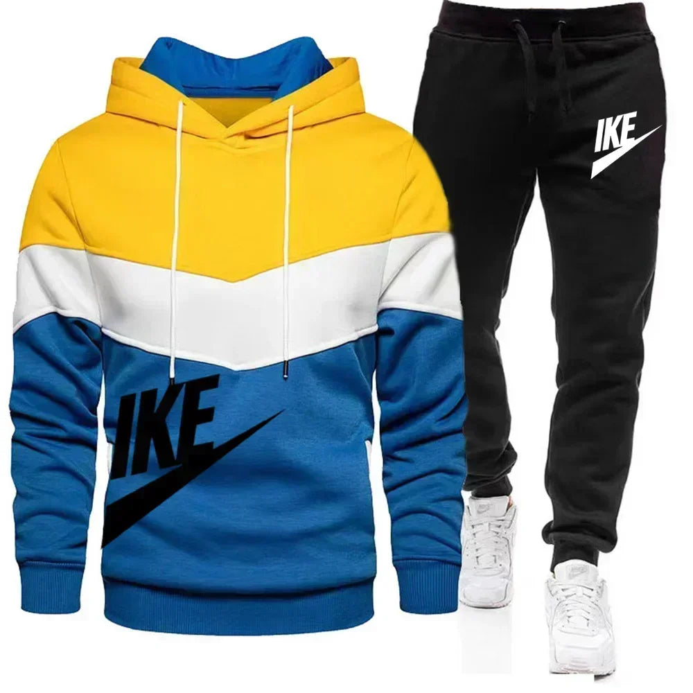 New Men's Autumn Winter Sets Zipper Hoodie+Pants Pieces Casual