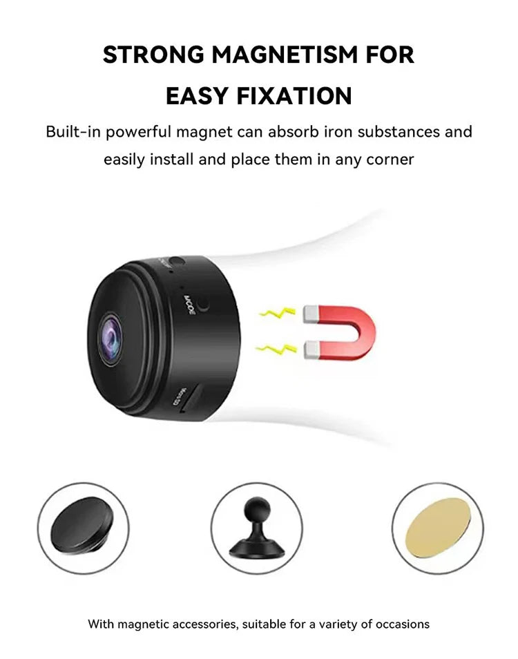 "VisionGuard A9: Smart WiFi Mini Security Cam"