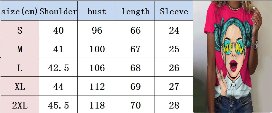 Women's T-Shirts Cartoon Characters Print T-Shirt Harajuku Vintage Short Sleeved Tees O Neck Funny Y2K Top Female Clothing