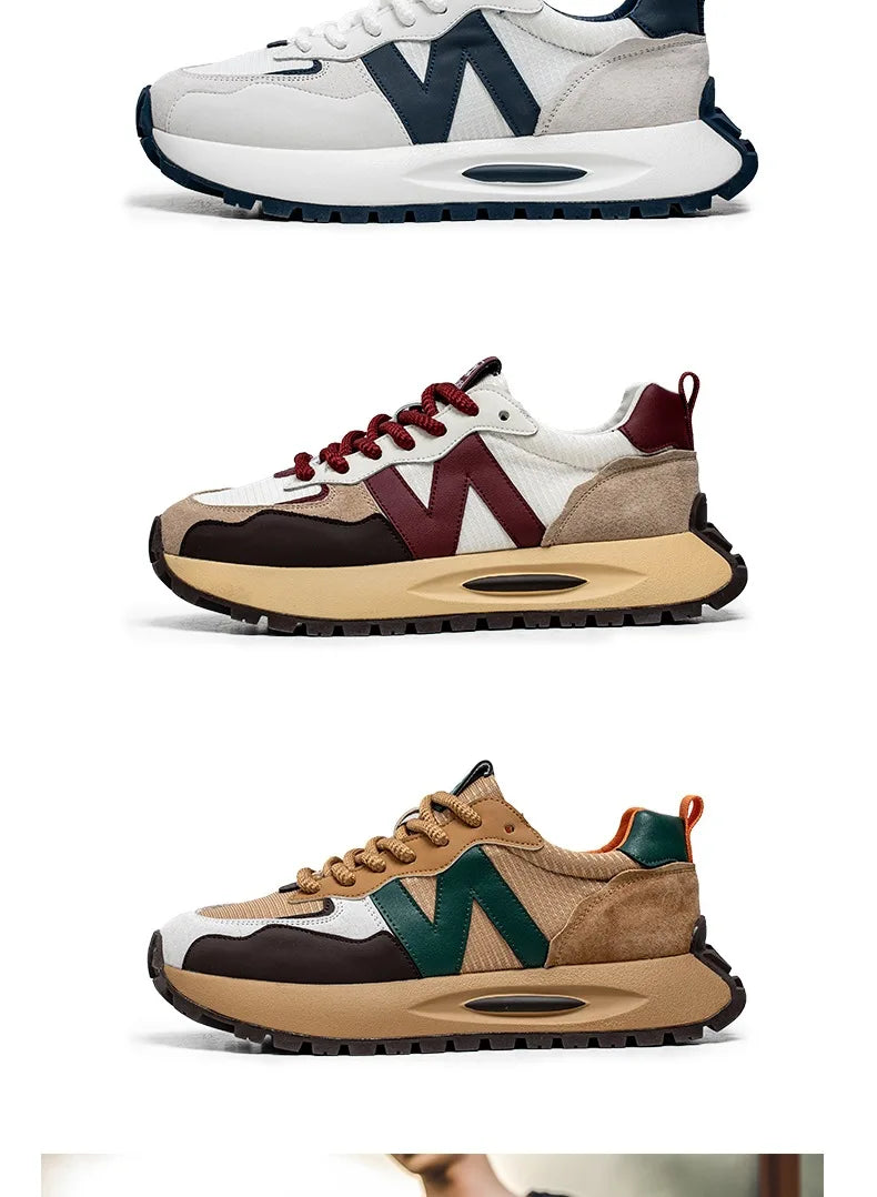 "StrideX Men’s Sneakers: Breathable Faux Leather Trainers for Every Move"