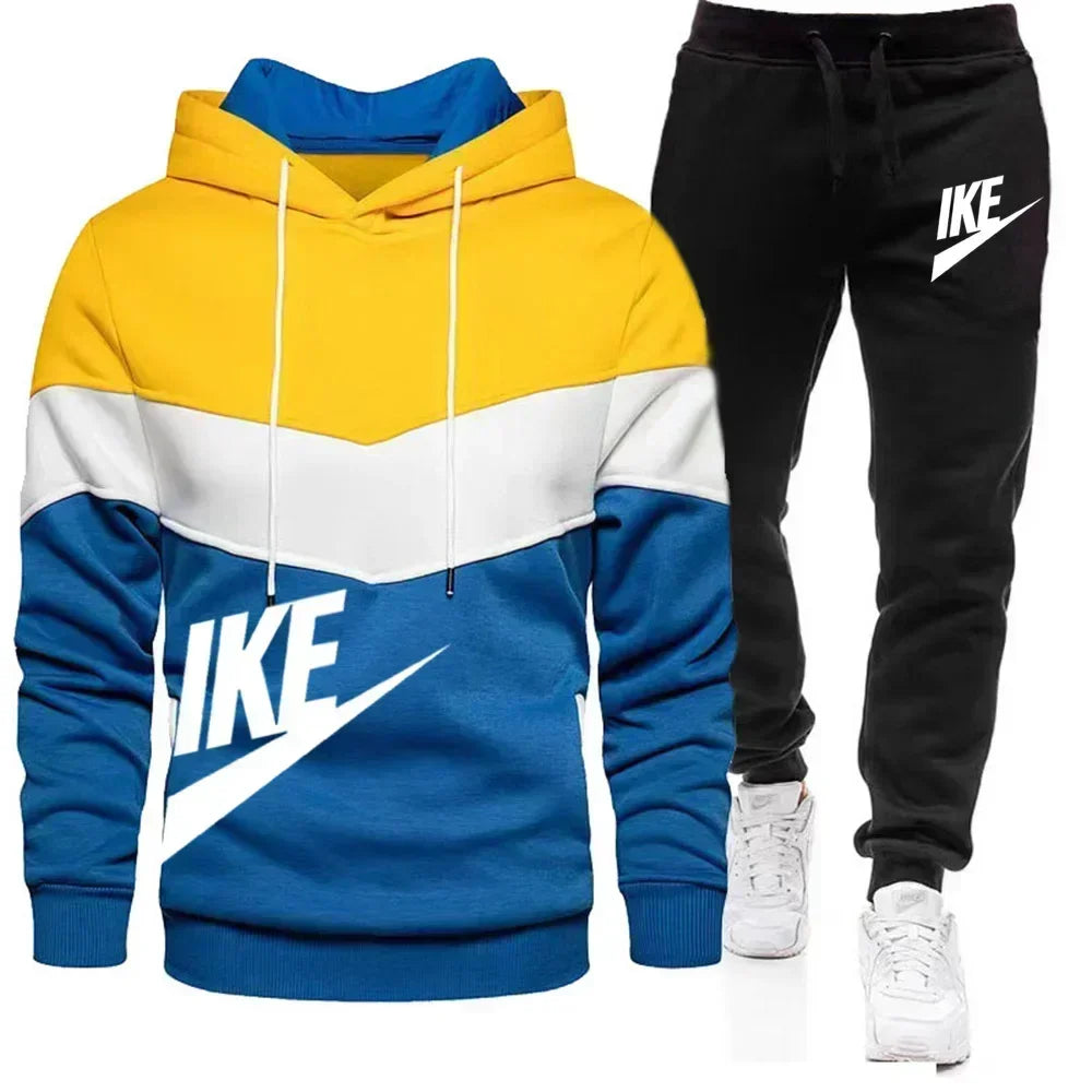 New Men's Autumn Winter Sets Zipper Hoodie+Pants Pieces Casual