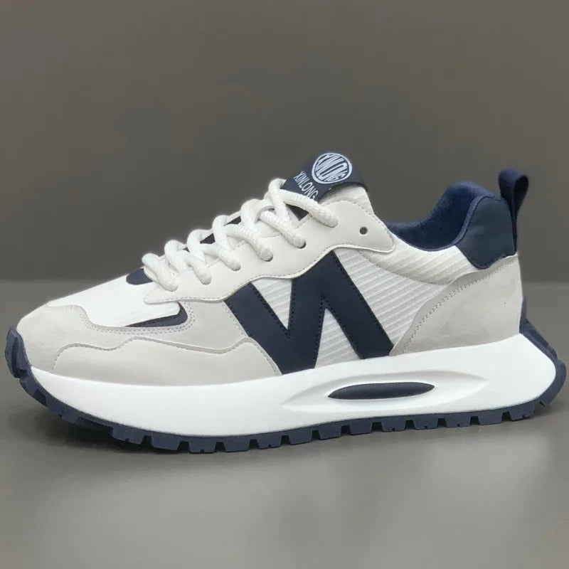 "StrideX Men’s Sneakers: Breathable Faux Leather Trainers for Every Move"