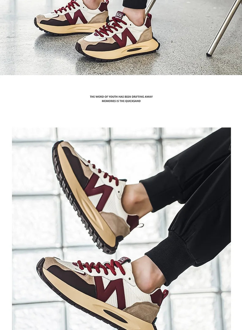 "StrideX Men’s Sneakers: Breathable Faux Leather Trainers for Every Move"