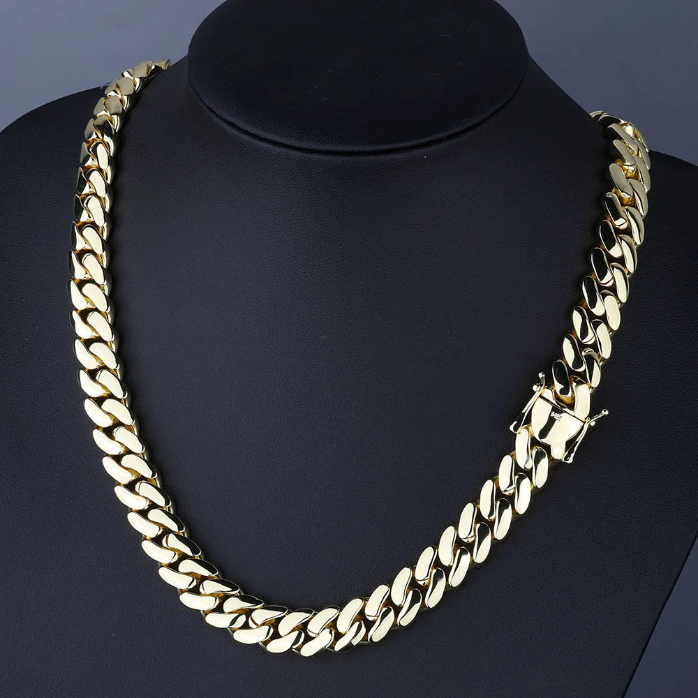 "GoldFlex Cuban Necklace: Custom 14k/18k Gold-Plated Hip Hop Chain for Men"