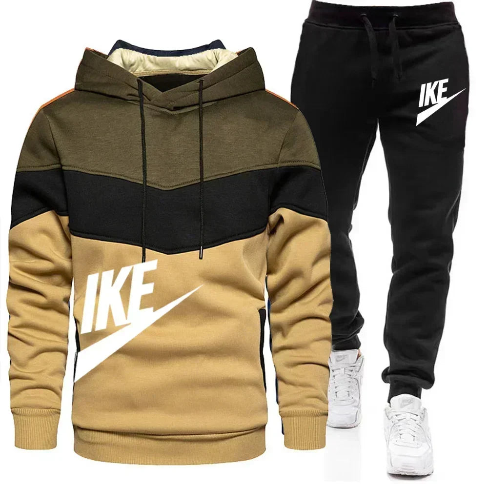 New Men's Autumn Winter Sets Zipper Hoodie+Pants Pieces Casual