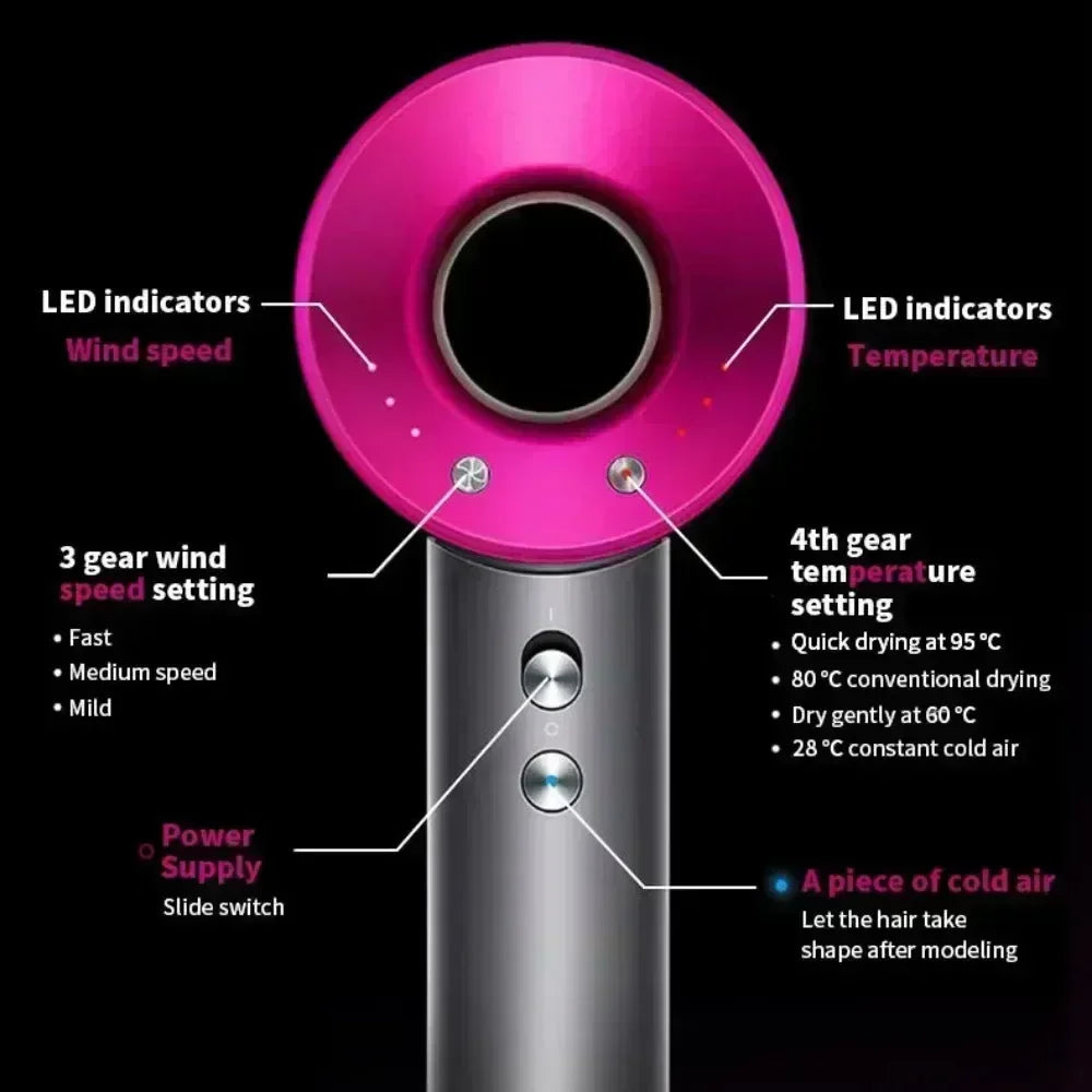 Ionic Hair Dryer with Hot and Cold Air Functionality – Lightweight 5 in 1 Professional Styling Tool for Easy Blowouts