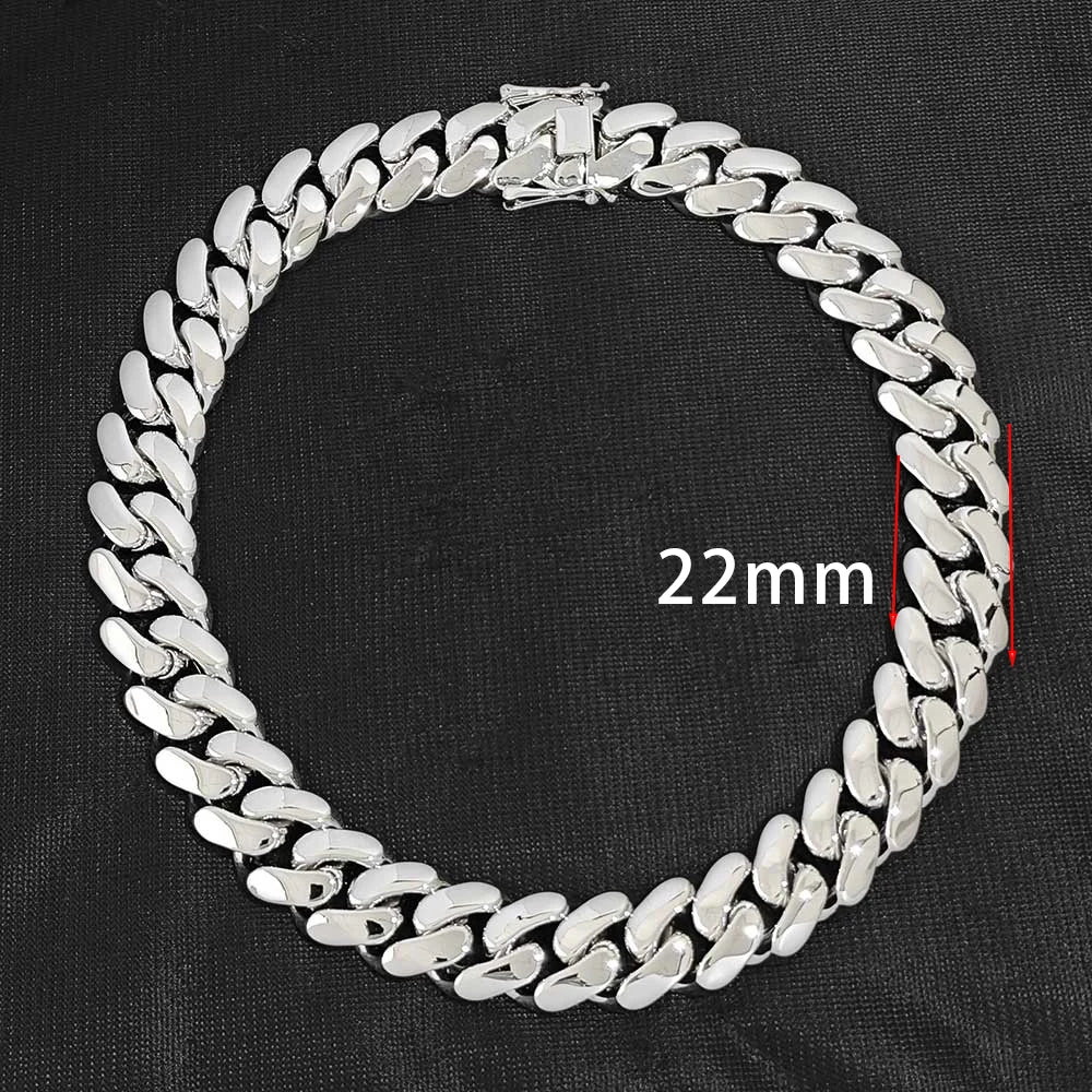 "BoldLink Cuban Bracelet: Heavy Brass 22mm Miami Chain for Men"
