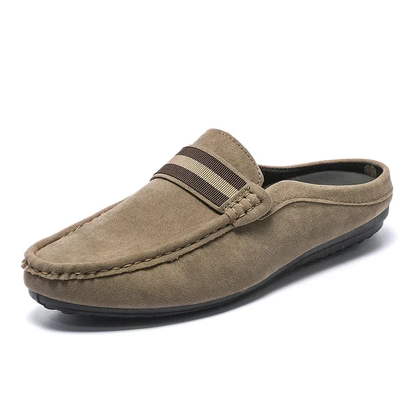 Lefu Shoes Men's Lightweight Bean Shoes Summer One Step Push lazy Breathable Casual Half Support Slippers for men