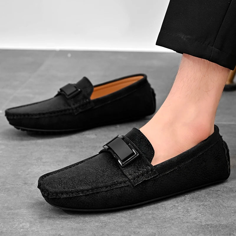 Golden Sapling White Loafers for Men Fashion Soft Sole Social Shoes Casual Driving Flats Slip-on Male Moccasins Plus Size 38-49