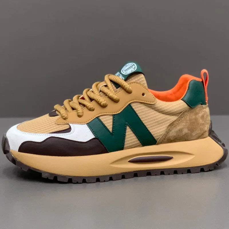 "StrideX Men’s Sneakers: Breathable Faux Leather Trainers for Every Move"