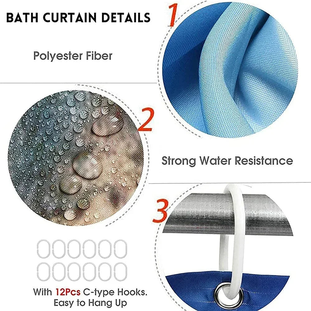 4pc Modern Diamond Flower Shower Curtain Set, Simple Gray Line Bathroom Shower Curtain, Non Slip Pad,Equipped With 12 Free Hooks
