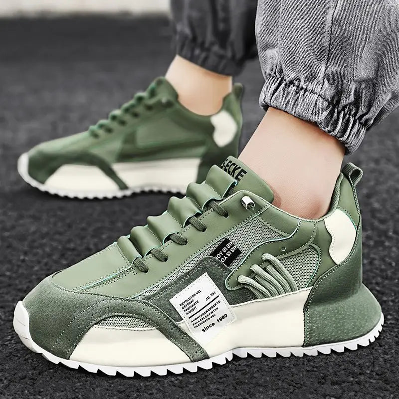 "StrideX Men’s Sneakers: Breathable Faux Leather Trainers for Every Move"