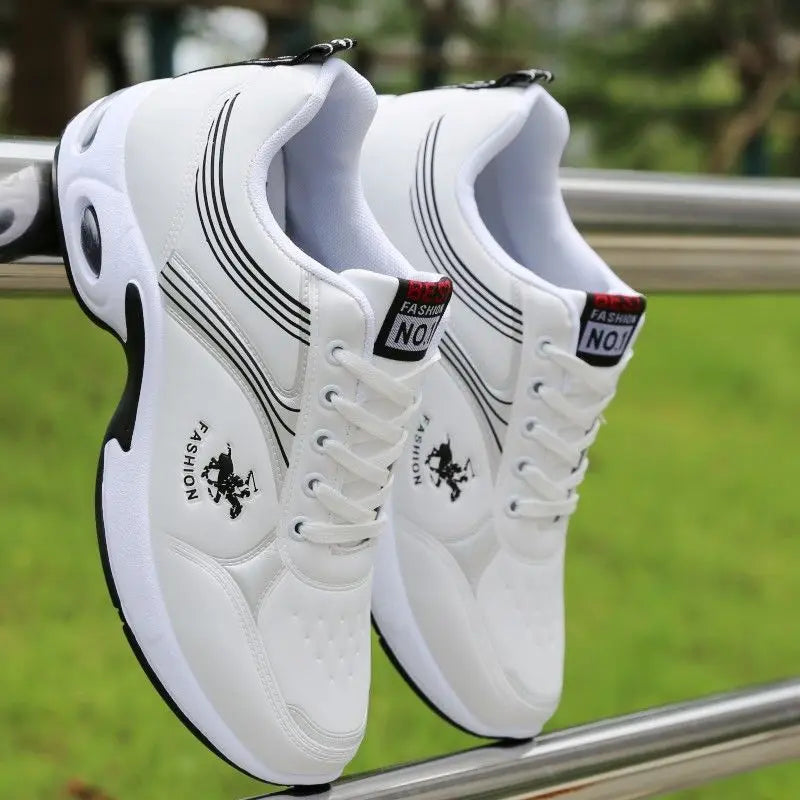 "StrideX Men’s Sneakers: Breathable Faux Leather Trainers for Every Move"
