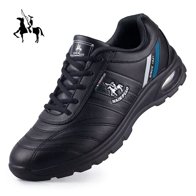 "TrailBlaze Leather Sneakers: Stylish Outdoor Casual Shoes for Men"
