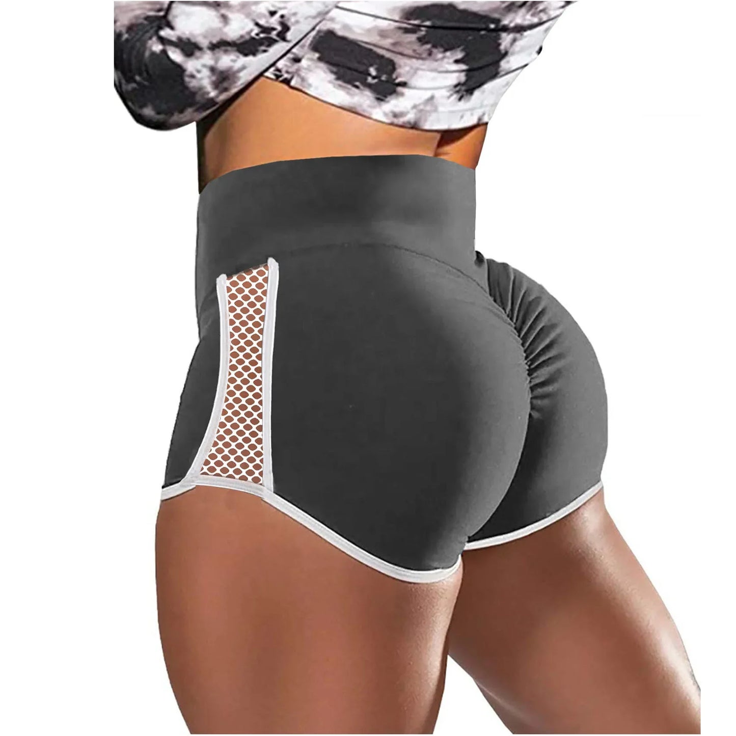 Women Sport Shorts High Waist Push Up Booty Workout Short Sexy Tummy Control Yoga Tights Openwork Fitness Hip Lifting Sportswear