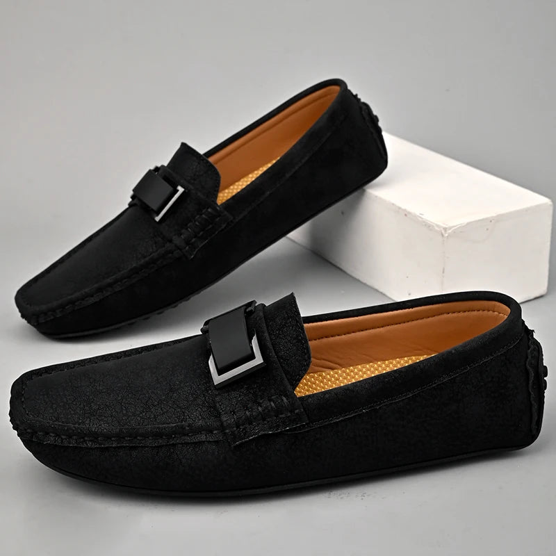 Golden Sapling White Loafers for Men Fashion Soft Sole Social Shoes Casual Driving Flats Slip-on Male Moccasins Plus Size 38-49