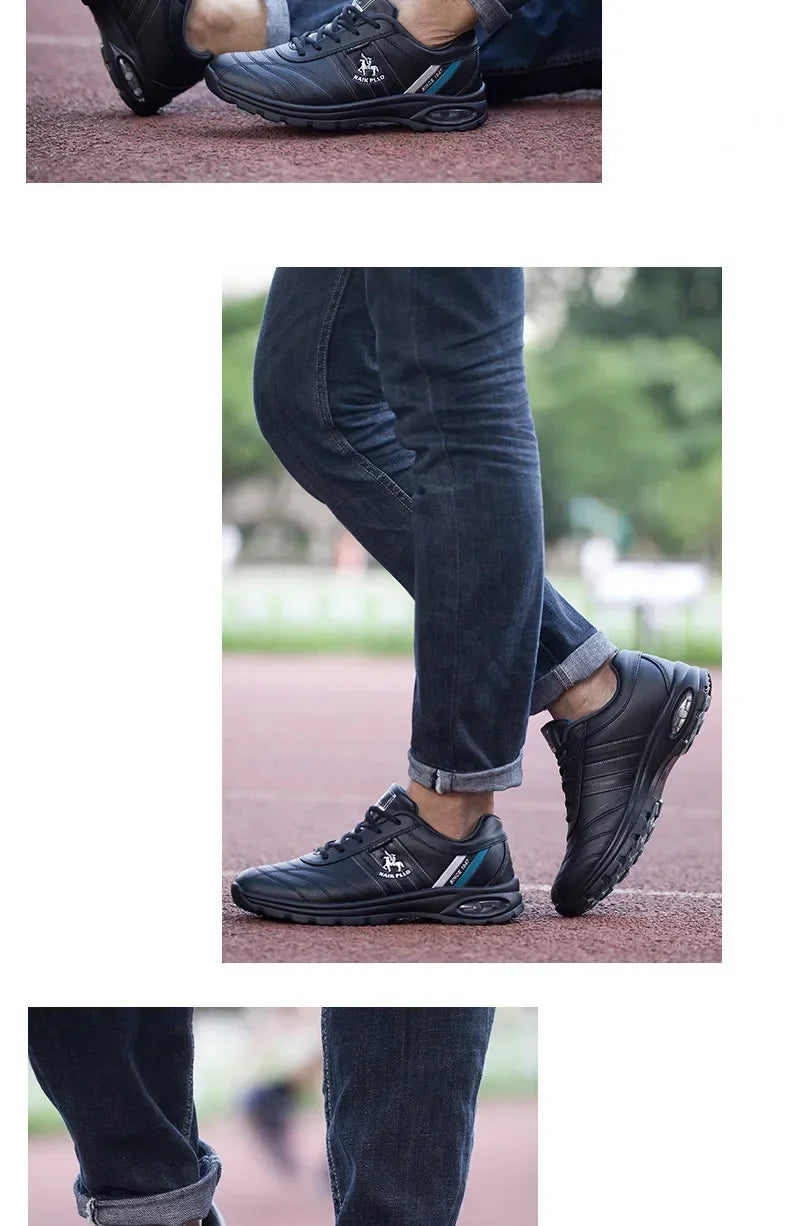 "TrailBlaze Leather Sneakers: Stylish Outdoor Casual Shoes for Men"