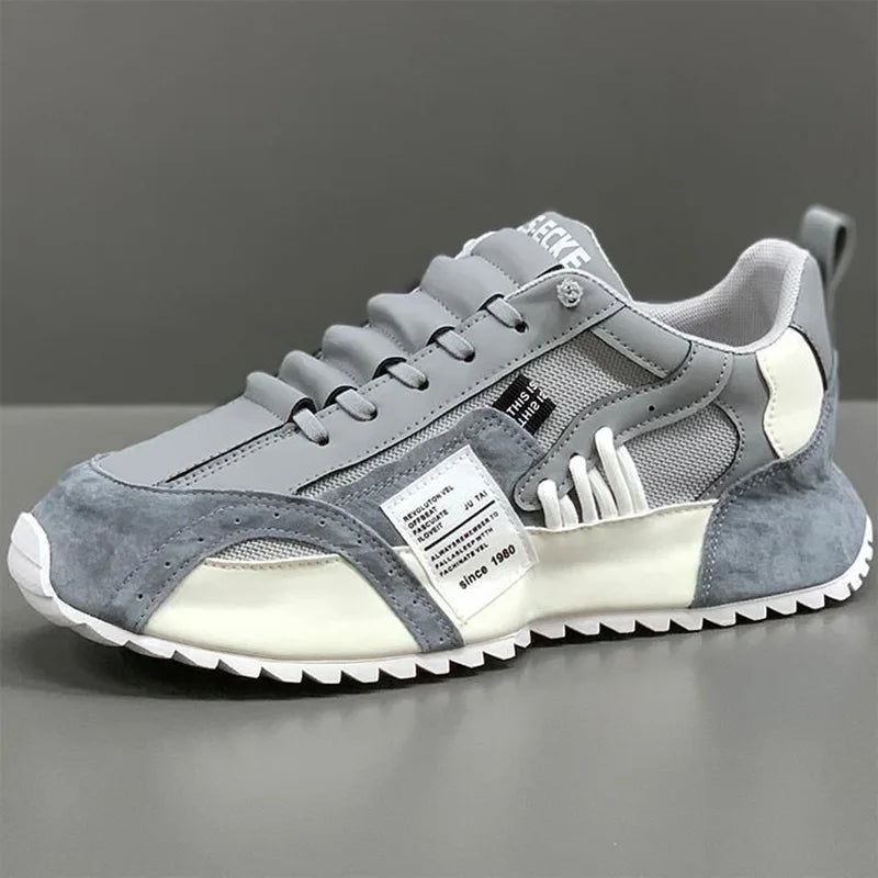 "StrideX Men’s Sneakers: Breathable Faux Leather Trainers for Every Move"