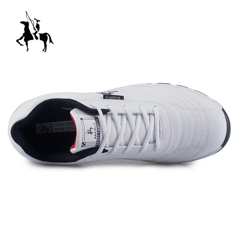 "TrailBlaze Leather Sneakers: Stylish Outdoor Casual Shoes for Men"