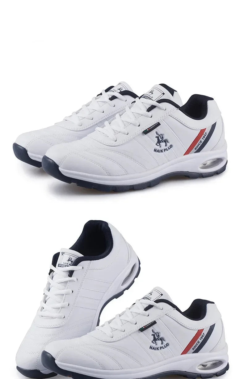"TrailBlaze Leather Sneakers: Stylish Outdoor Casual Shoes for Men"