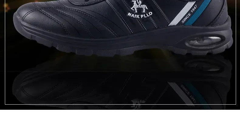 "TrailBlaze Leather Sneakers: Stylish Outdoor Casual Shoes for Men"