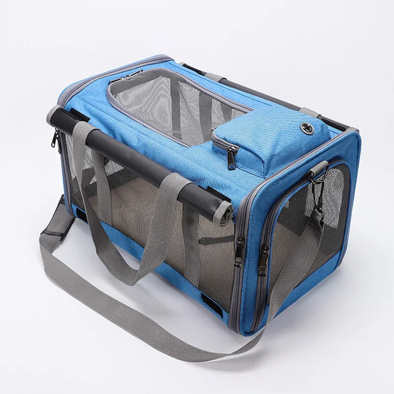 "PawsPort Pet Carrier: Comfortable Travel Backpack for Small Pets"