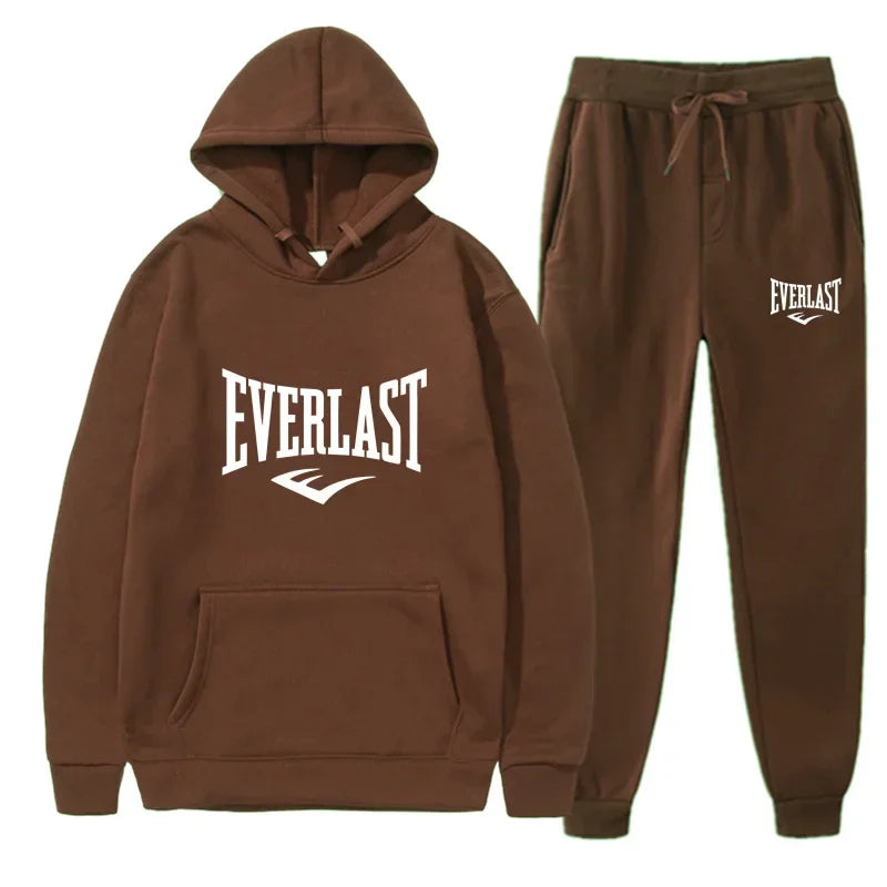 Autumn and winter fashion men's fitness jogging wear casual sportswear suit hooded jumper hoodie + trousers two-piece set