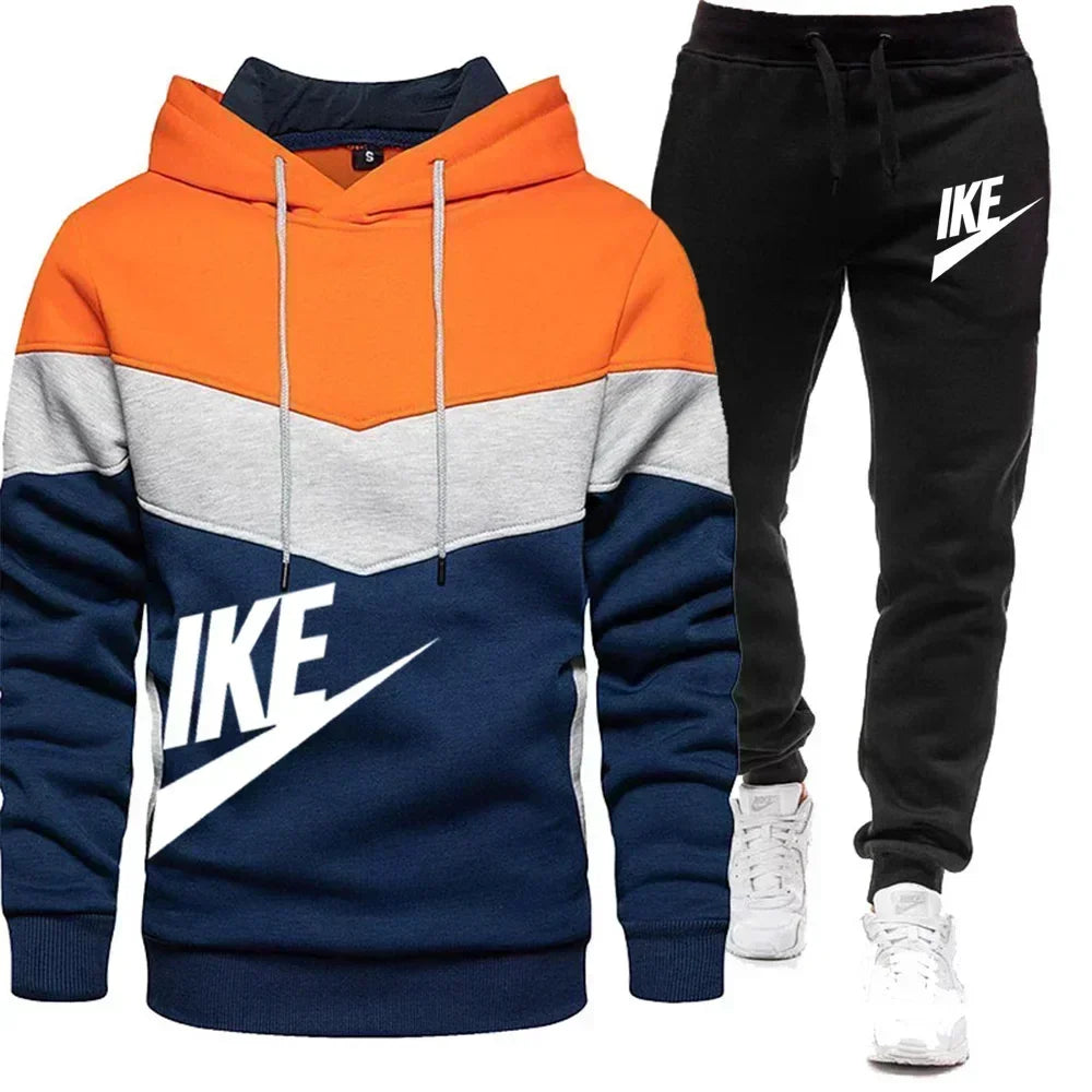 New Men's Autumn Winter Sets Zipper Hoodie+Pants Pieces Casual
