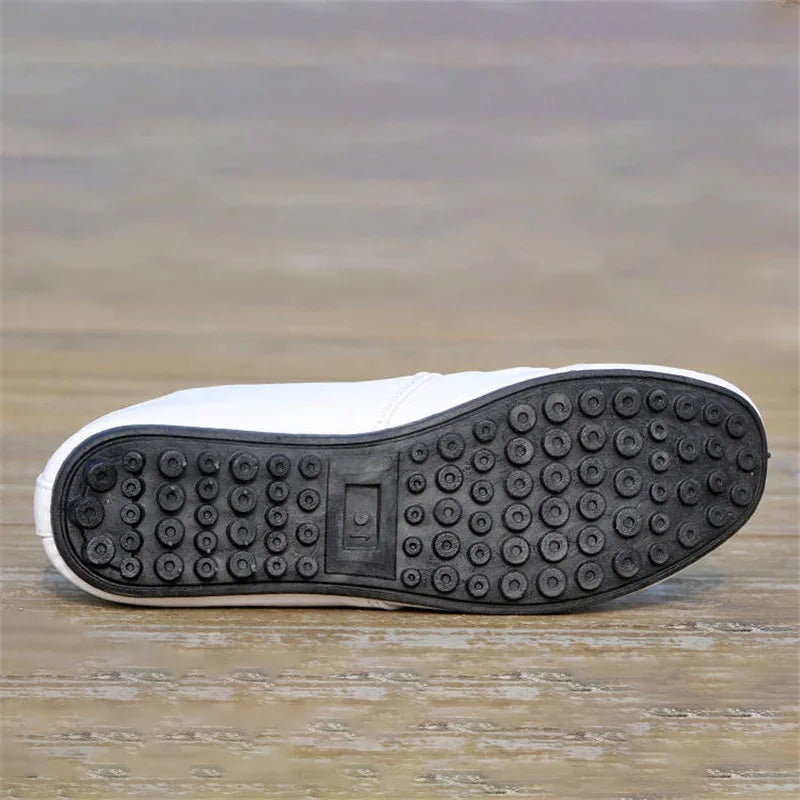 Mens Shoes White Black Leather Brand Driving Autumn Male Flats Men's Peas Shoes Man The British Men Sneakers Shoes for Men
