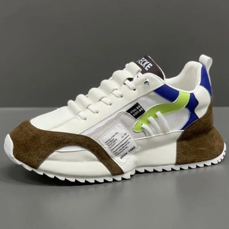 "StrideX Men’s Sneakers: Breathable Faux Leather Trainers for Every Move"