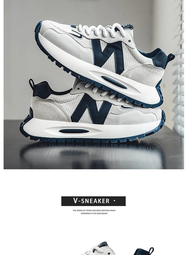 "StrideX Men’s Sneakers: Breathable Faux Leather Trainers for Every Move"