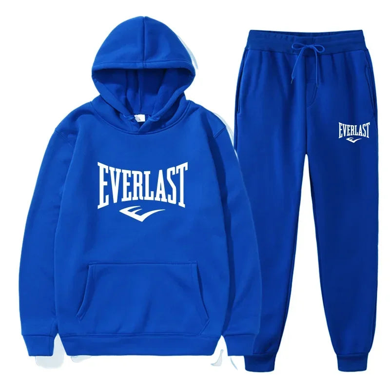 Autumn and winter fashion men's fitness jogging wear casual sportswear suit hooded jumper hoodie + trousers two-piece set